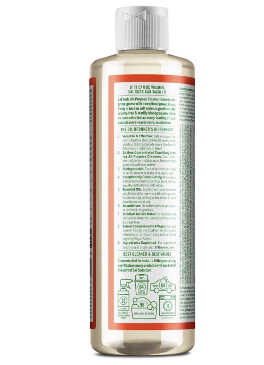 Dr. Bronner’s Siberian Fir & Spruce Sal Suds Biodegradable Cleaner – 16 fl oz