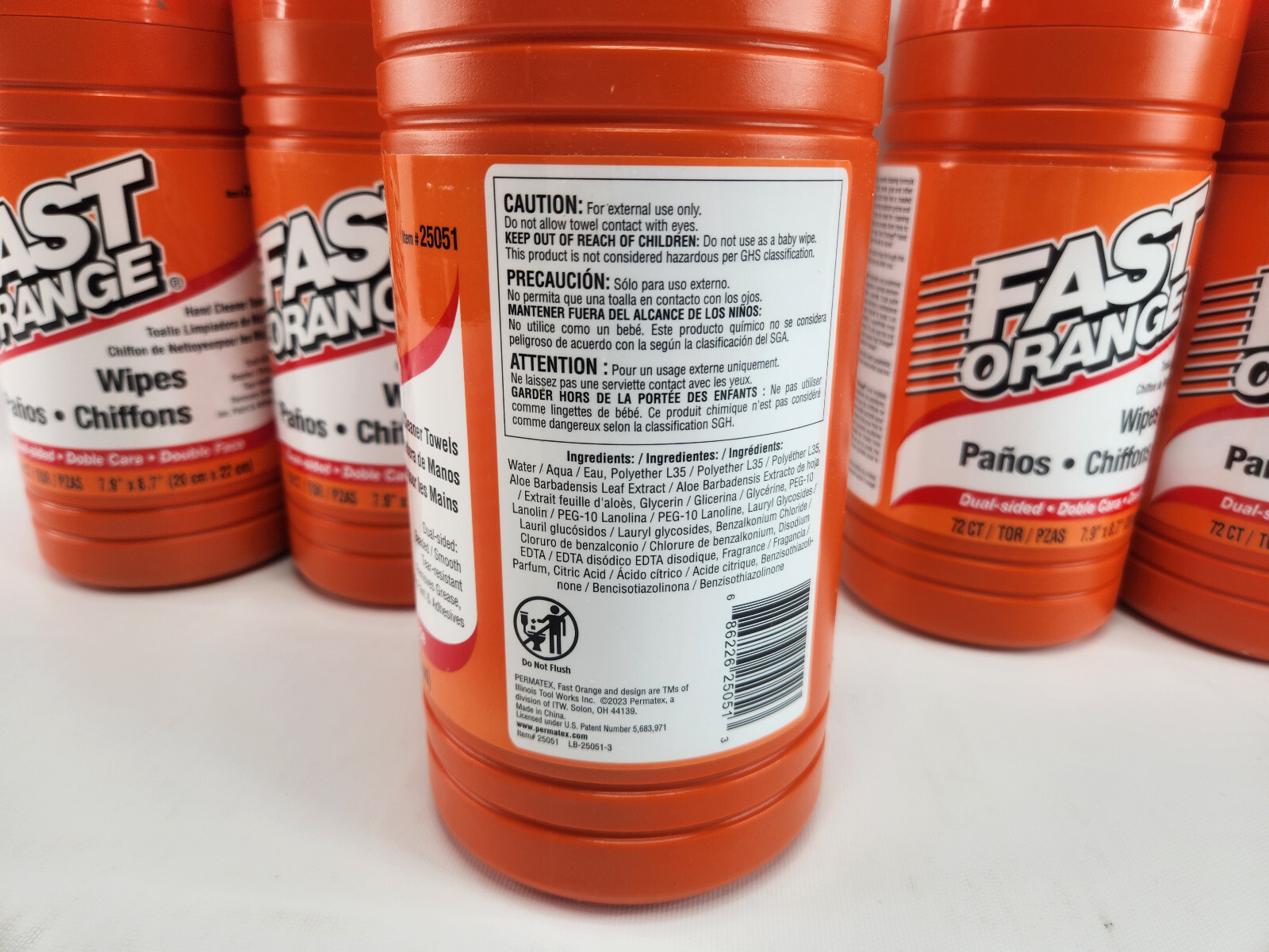 6 Pack Fast Orange Wipe’s – 72 Count Each Canister – Permatex 25051-6PK