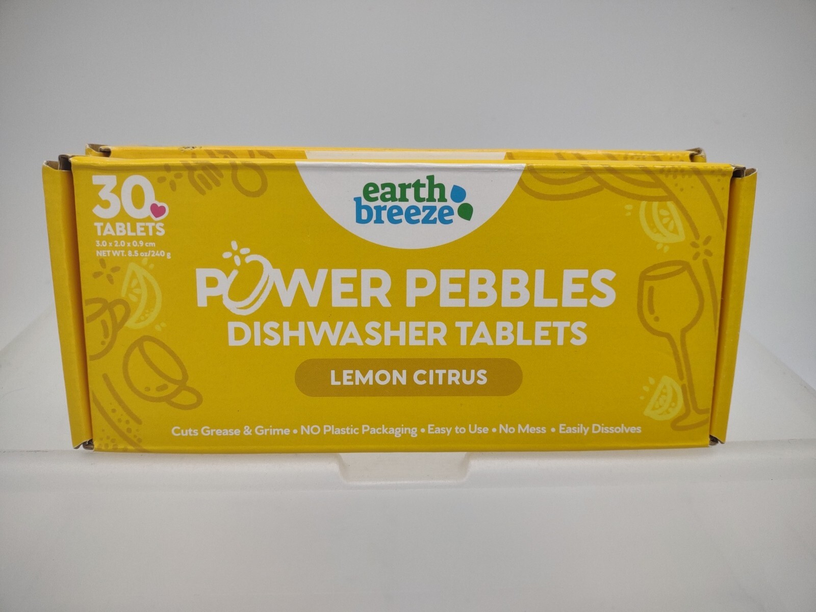 Earth Breeze Power Pebbles Dishwasher Tablets Lemon Citrus 2 Boxes 60 Tablets