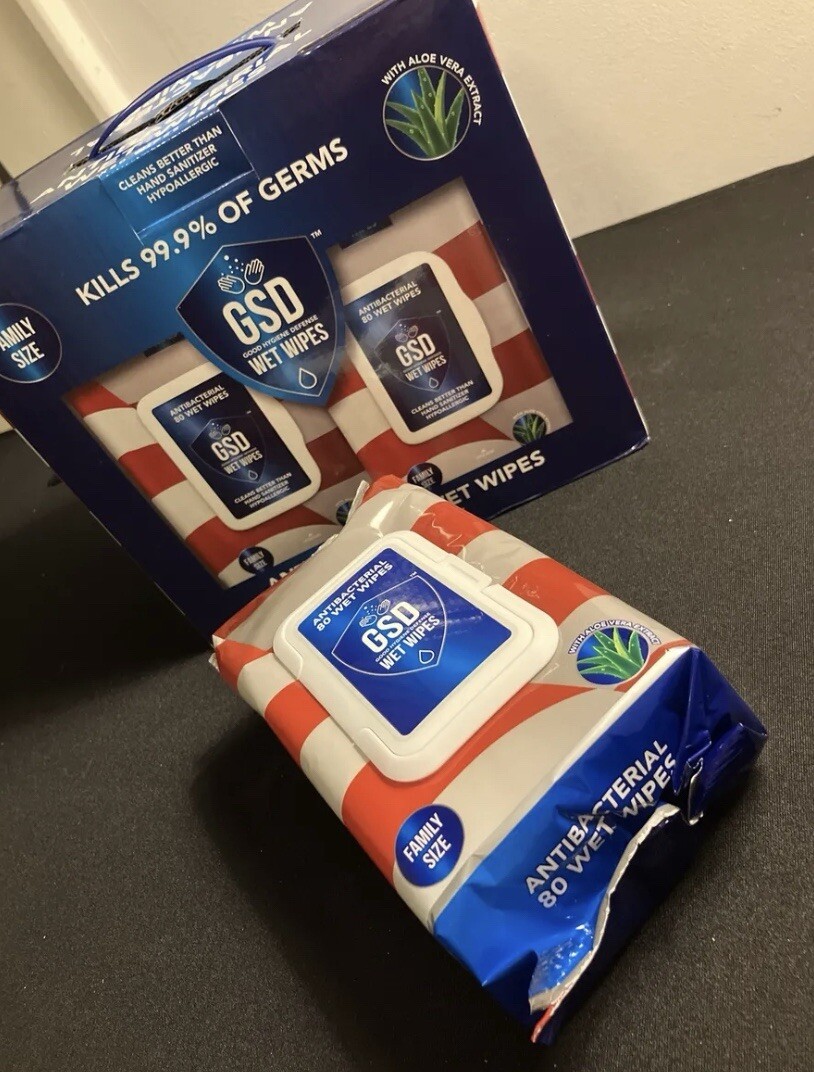 GSD Good Hygiene Defense Family Size All Purposes/Aloe Vera 4pks of 80 Wet Wipes