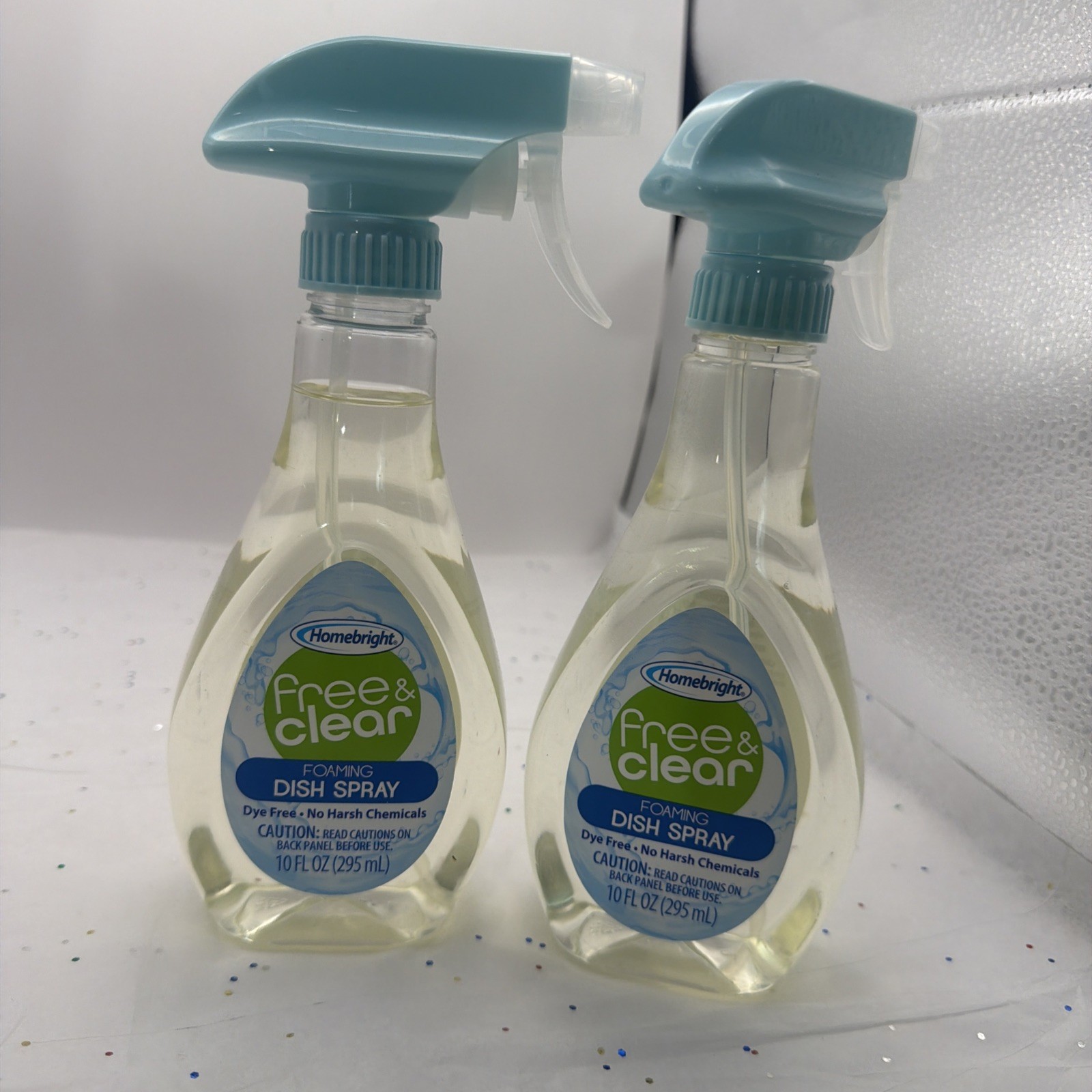 Homebright Free & Clear Foaming Dish Spray Dye-Free 10 fl oz 2 Pack