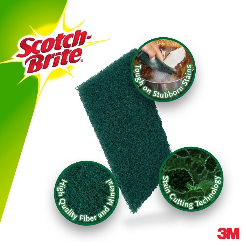 25 Pcs (Pack of 5) Scotch-Brite Heavy Duty Scour Pads For Daily Clean Wash Jobs