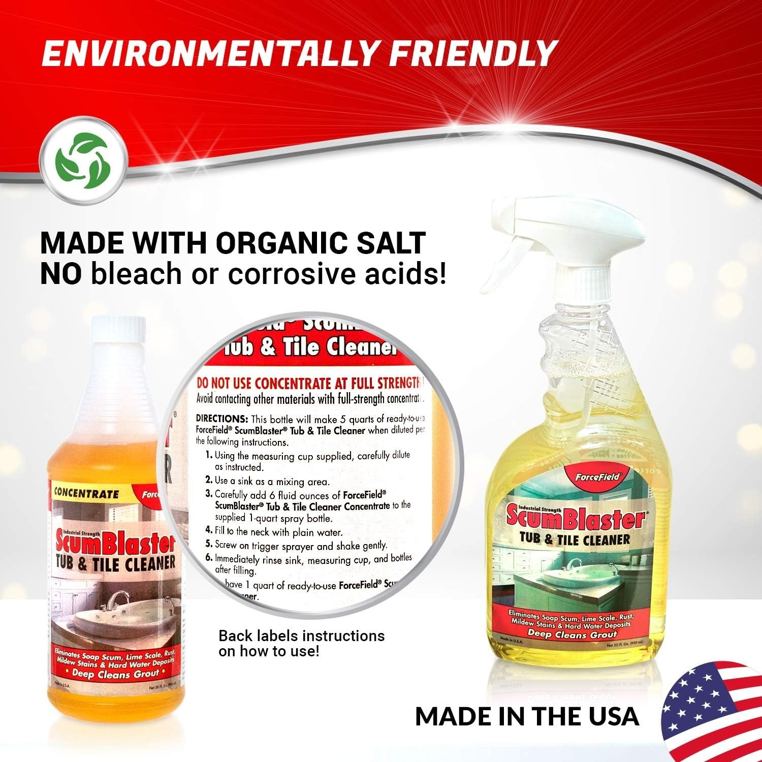 ScumBlaster: Soap Scum Remover, Tile and Grout Cleaner, Hard Water Stains and…