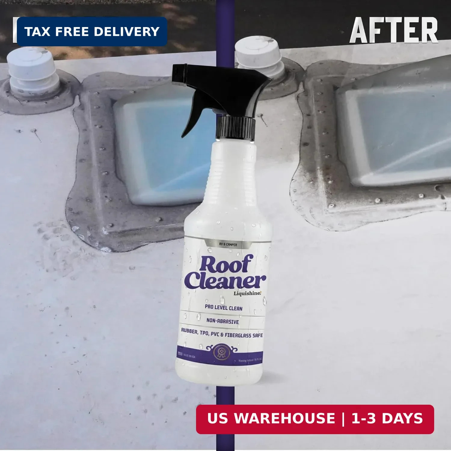 Roof Cleaner RV Roof Cleaner with UV Protection, Removes Dirt & Grime, Safe for