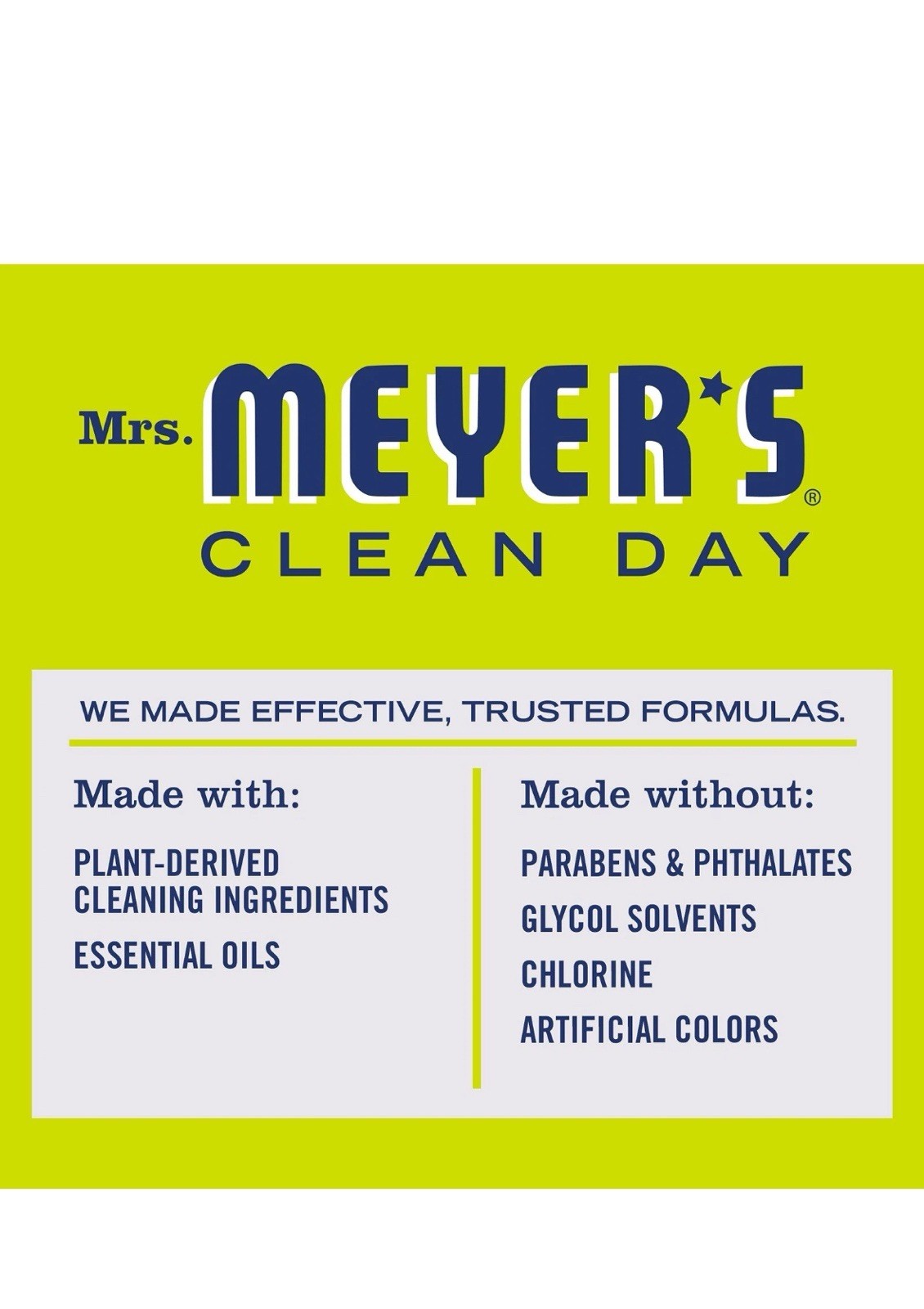 Meyer’s Clean Day~ Multi Surface Everyday Cleaner Concentrated Refills Two (2)