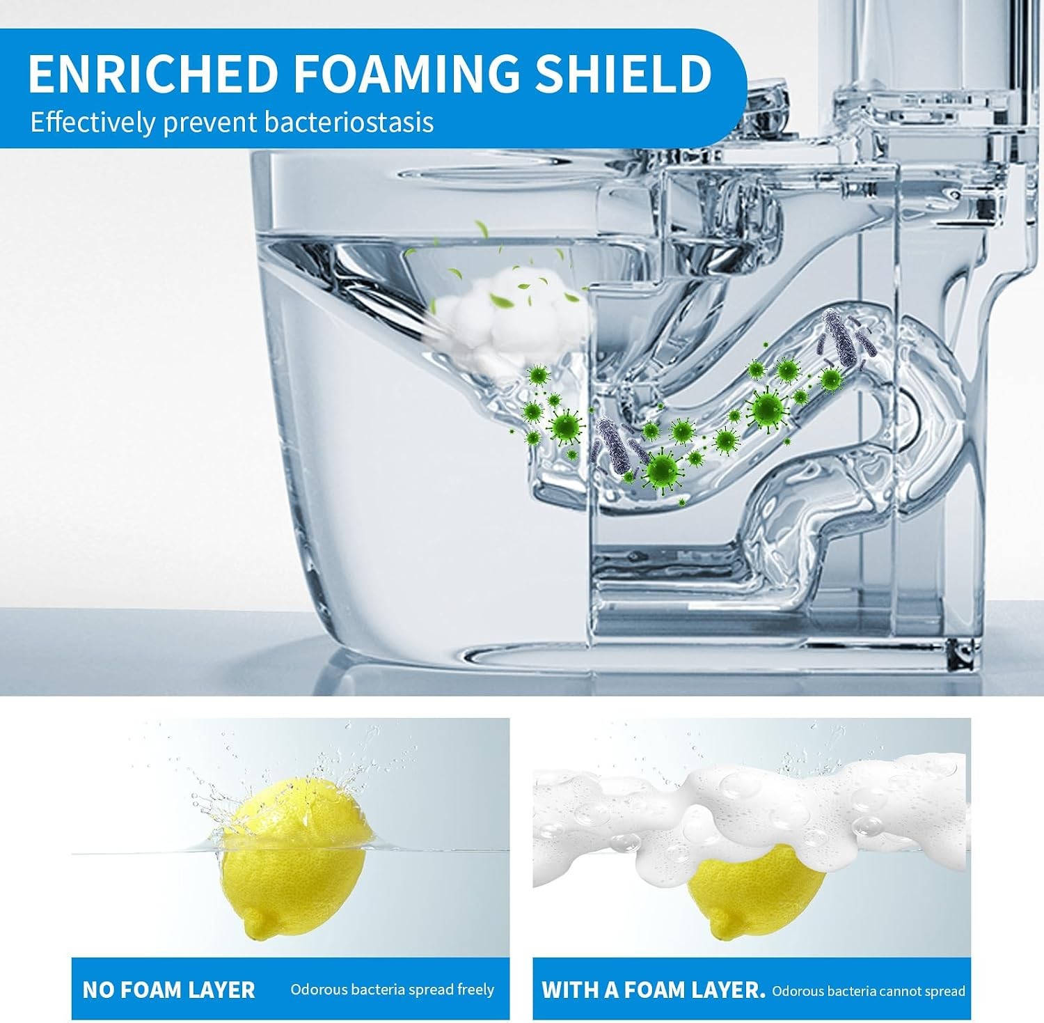 Smart Toilet Foaming Shield 480ml 4Pack For Toilet Bowl Cleaner Liquid Splash