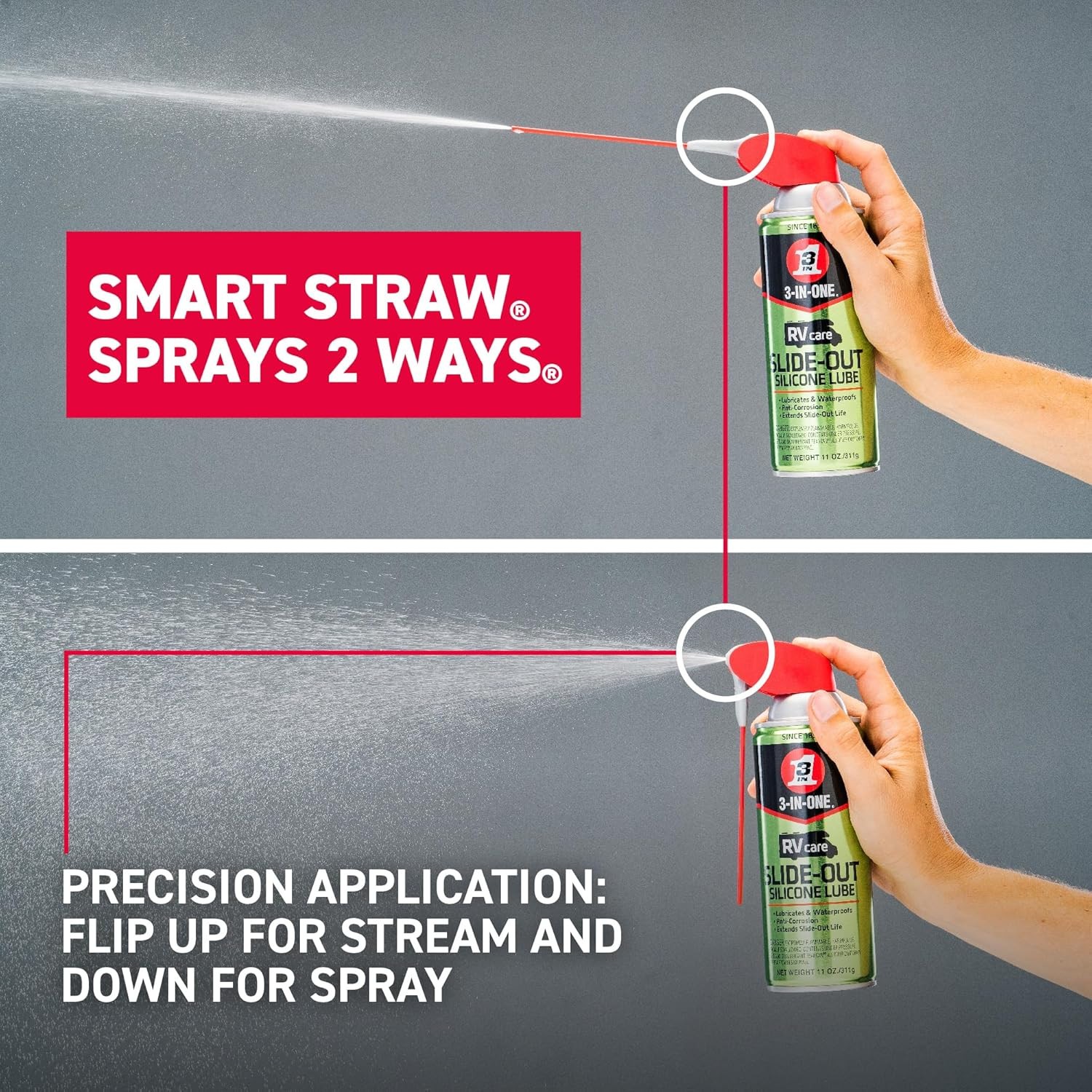 3-IN-ONE SMART STRAW SPRAYS 2 WAYS, 11 OZ (Select Your Style & Pack)