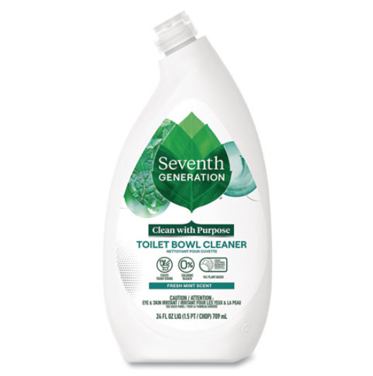 Seventh Generation Toilet Bowl Cleaner, Fresh Mint Scent, 24 oz Bottle, 4/Carton