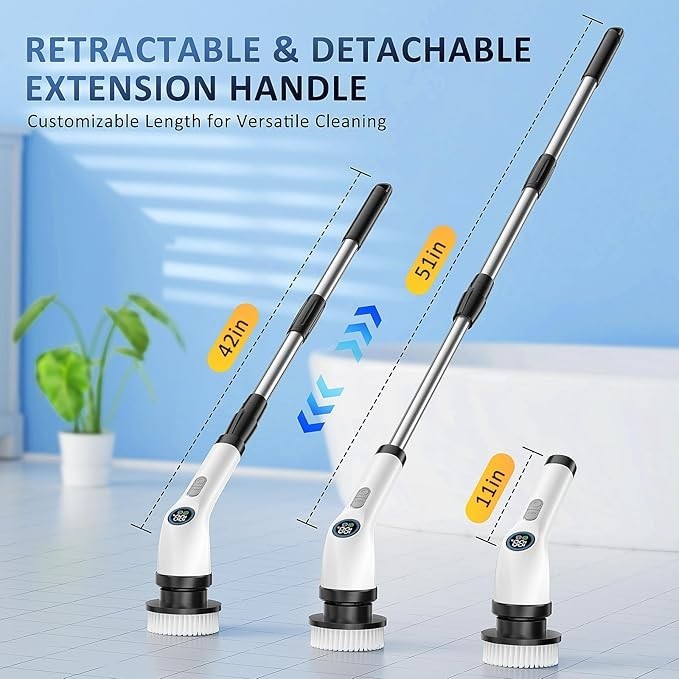 Cepillo eléctrico giratorio impermeable con mango ajustable y 7 cabezales nuevo