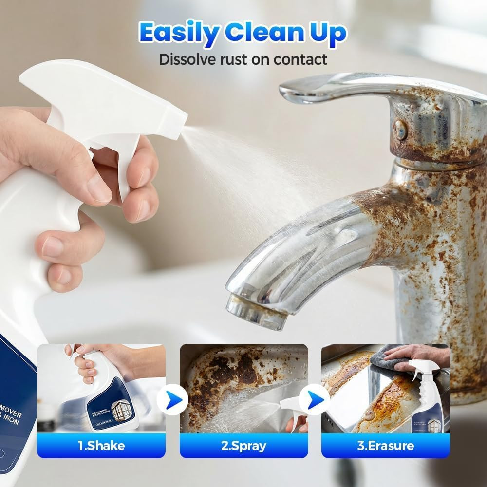 Rust Remover Spray Metal Cleaner Heavy Duty Fast Acting for Automotive Tools