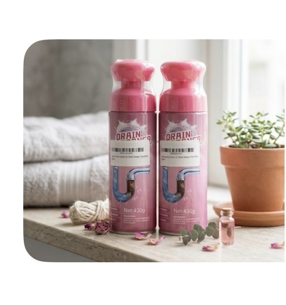 Foam Drain Cleaner Clog Remover for Sink/Drain, Floral Scent 430g (2 Pack)
