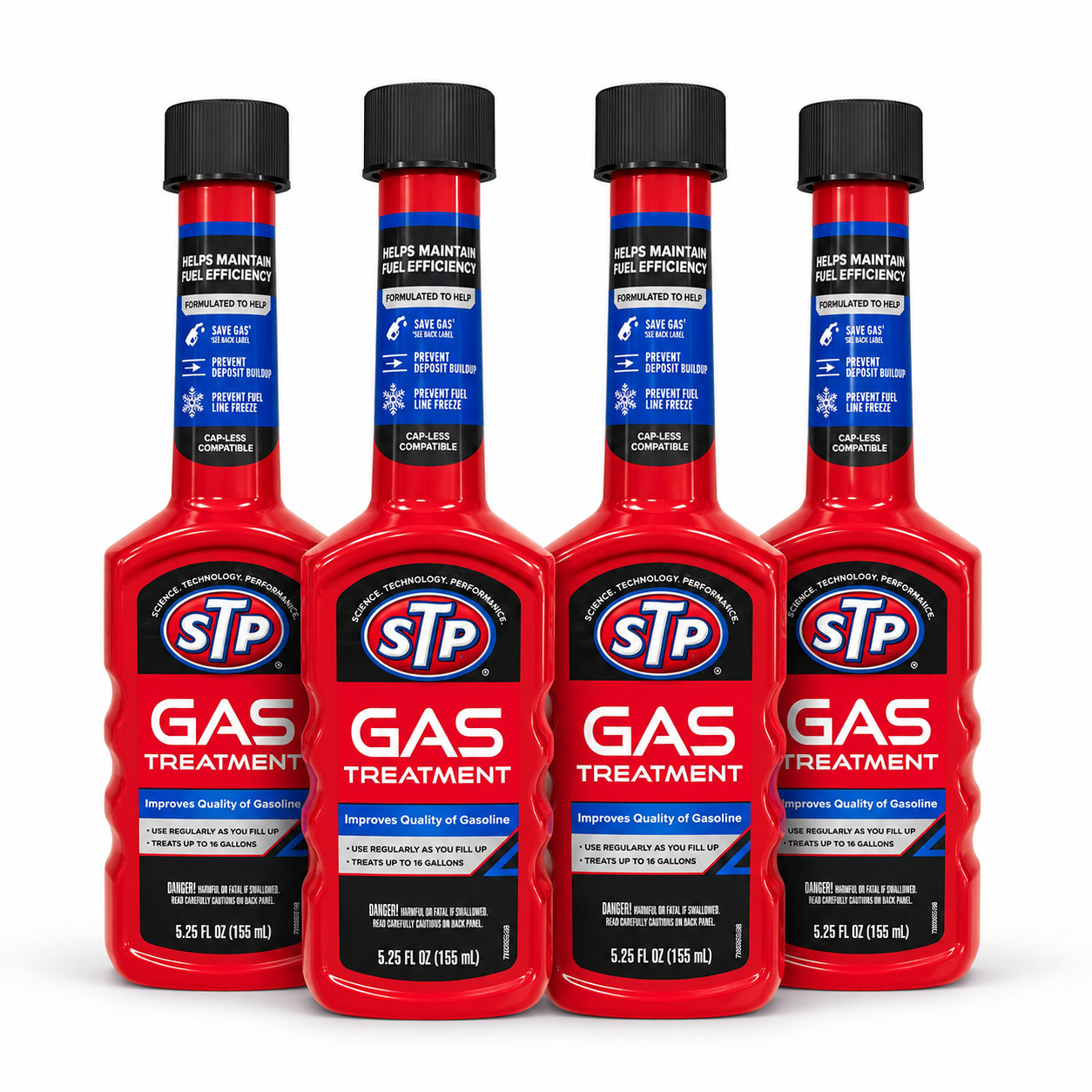 STP Gas Treatment 5.25 oz x 4 Bottles Fuel Additive Treats 15 Gallons Each