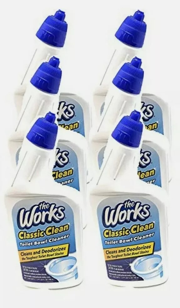 The Works Toilet Bowl Cleaner- LARGE 24 fl oz {6 BOTTLES} Cleans and Deodorizes