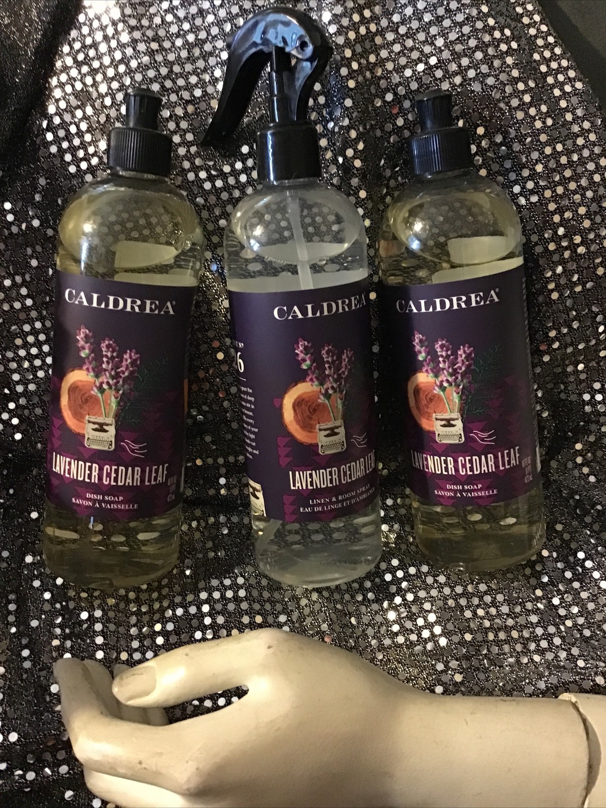 Lot Of 3 Caldrea . Dish soaps And Room Spray 16 Oz Ea. New. Lavender Cedar Leaf