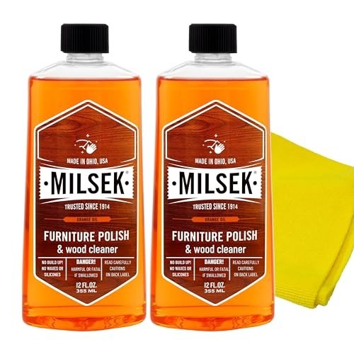 Multipurpose Wood Cleaner & Polish with Orange Oil – 12oz (2 Pack) + Microfiber