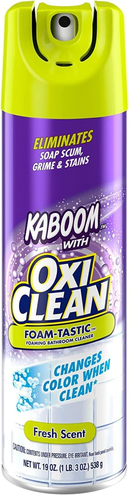 OxiClean Foam-Tastic Foaming Bathroom Cleaner, Fresh Scent, 19 oz Spray Can (…