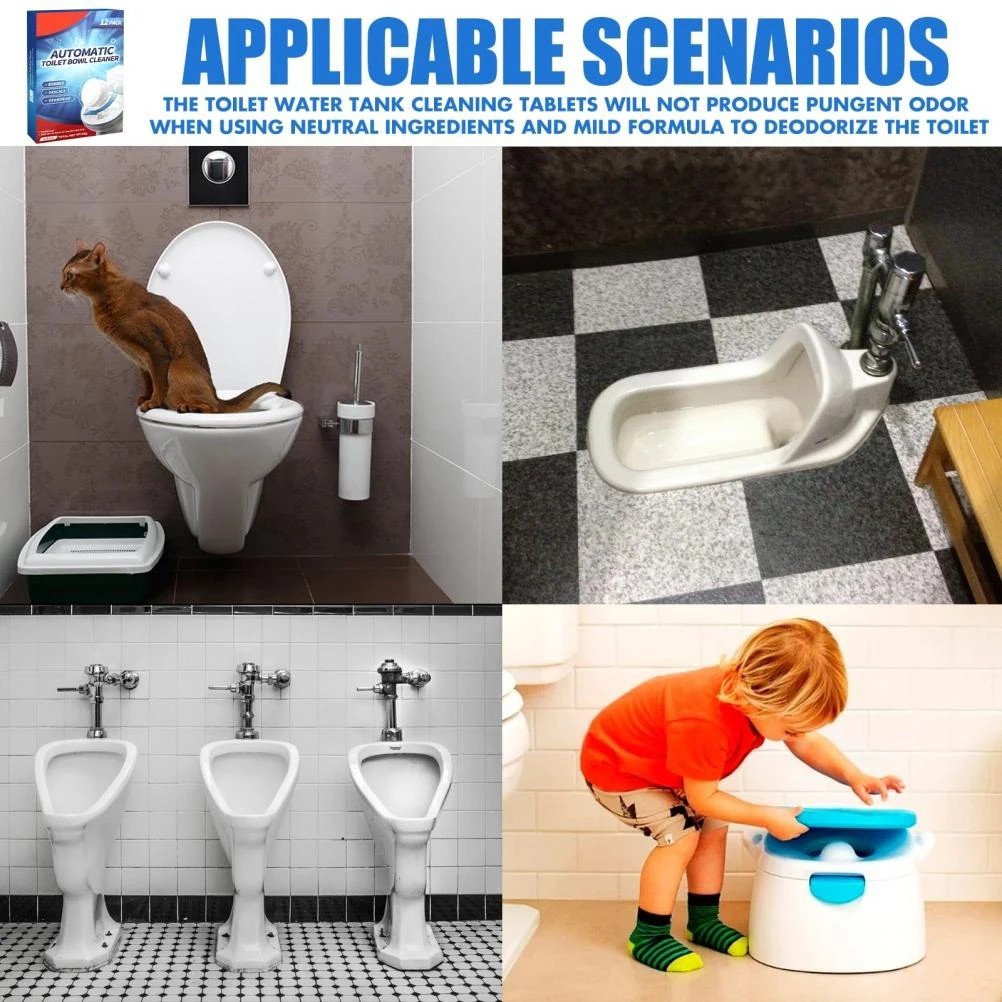 Vacplus Toilet Bowl Cleaner Tablets 12 PACK, Automatic Toilet Bowl Cleaners
