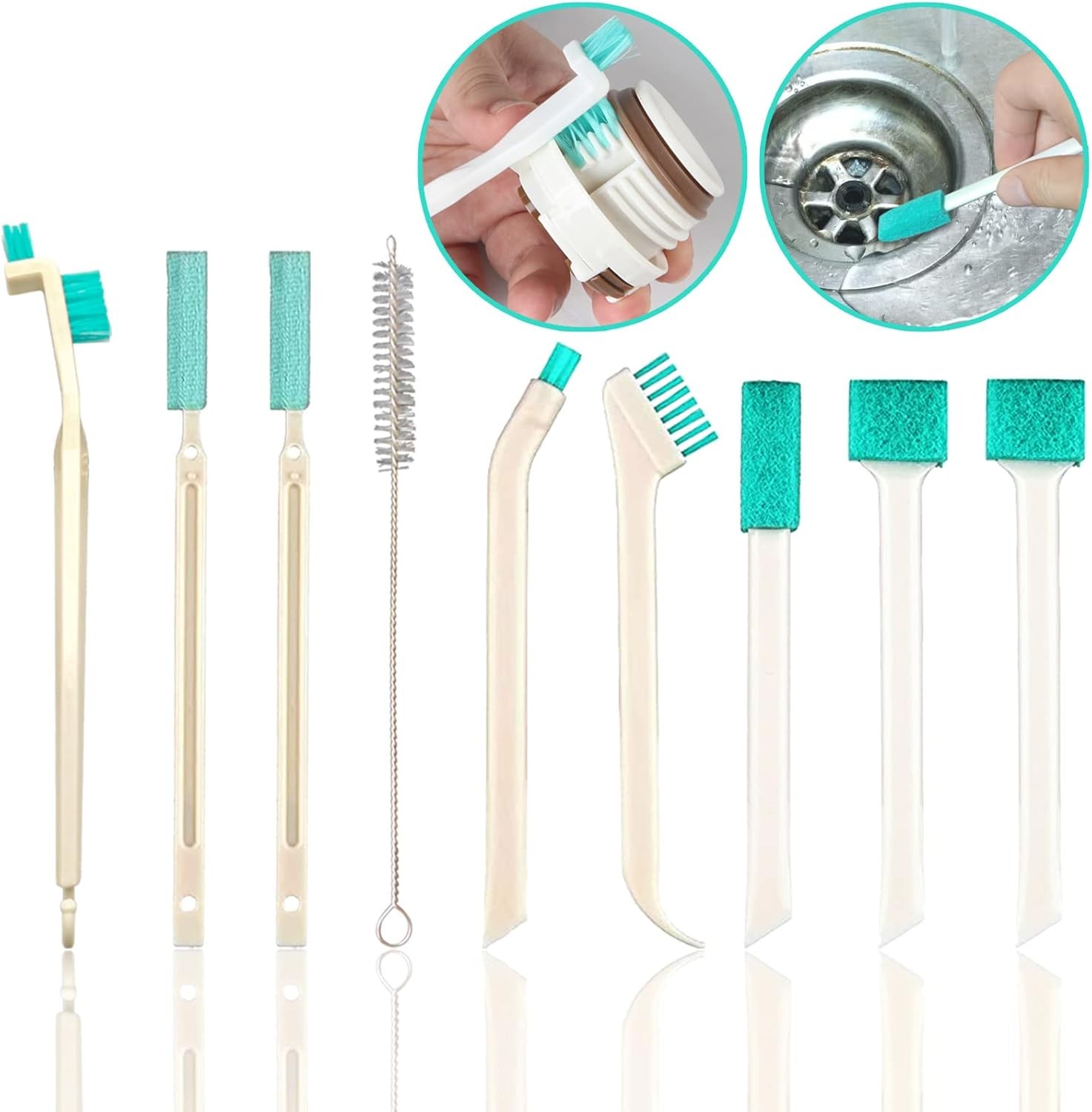 Small Household Cleaning Brushes, 9 Pcs Crevice Brush for Number of Items: 9