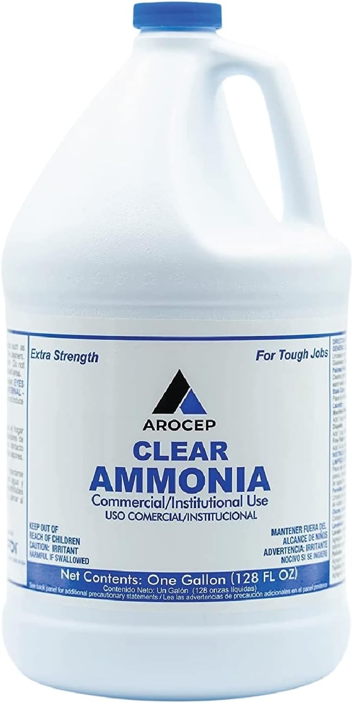 Clear Ammonia Cleaner Liquid, 1 Gallon, Multipurpose, Multi-Surface Cleaning …
