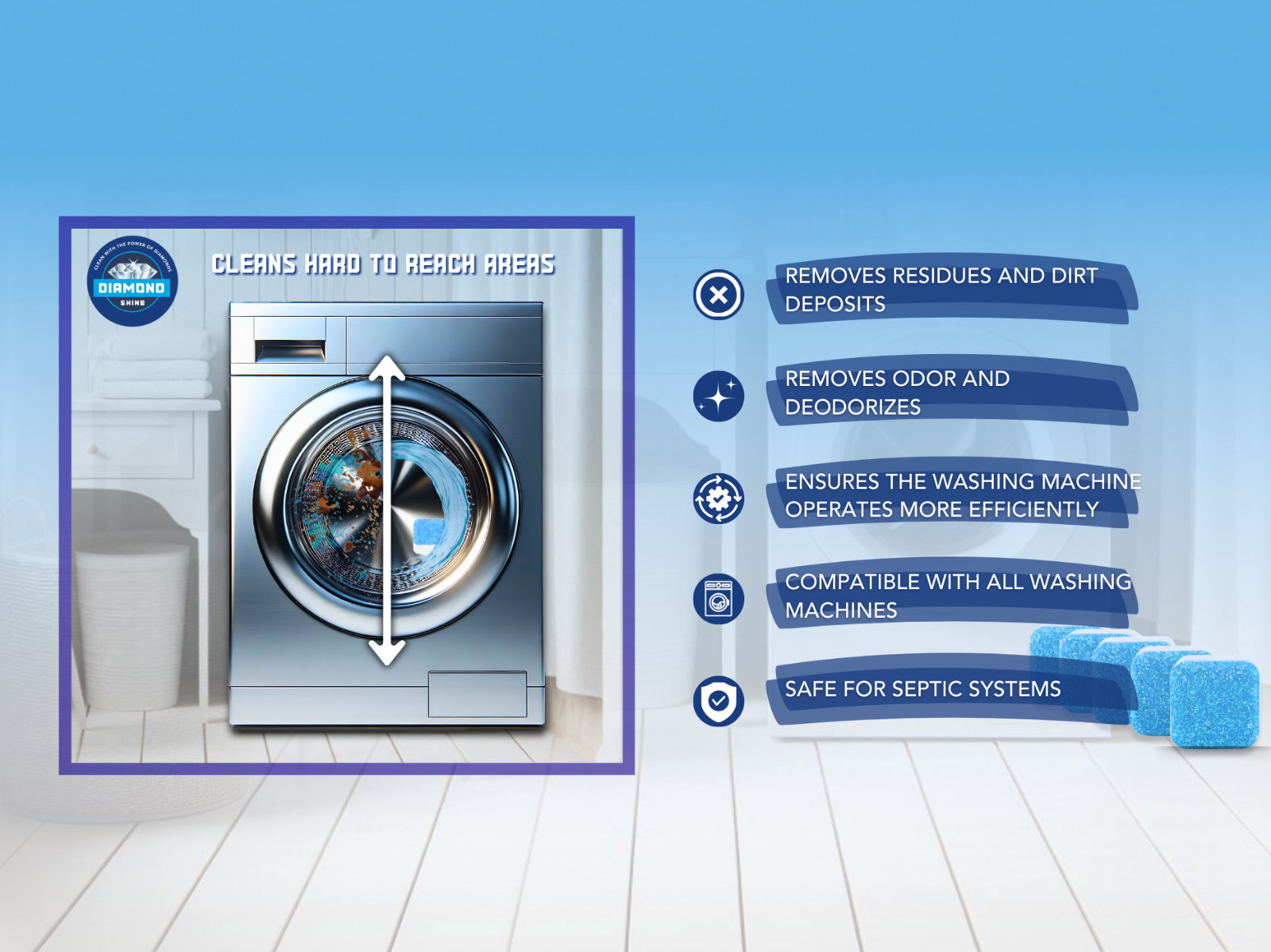 Deep Cleaning Washing Machine Tablets – HE Front Loader & Top Load Washer