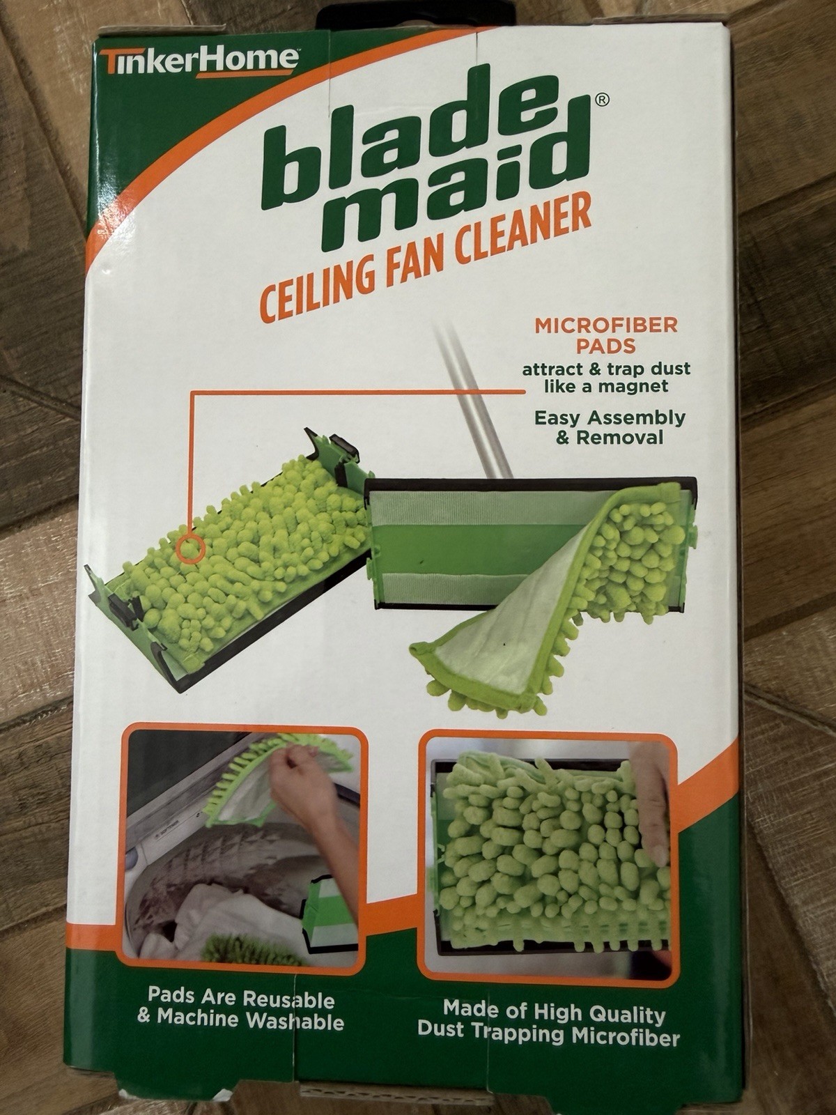 Blade Maid Ceiling Fan Cleaner Replacement Microfiber Pads 2 Reusable Pads