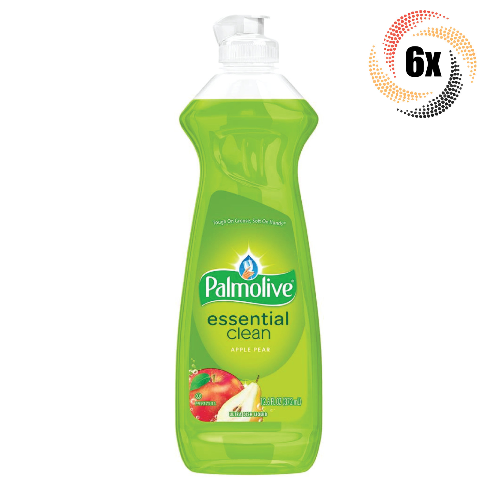 6x Bottles Palmolive Essential Clean Green Apple & Pear Dish Soap | 12.6 fl oz