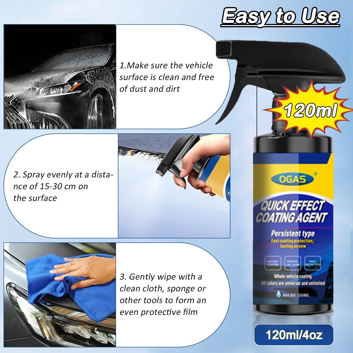Car Coating Spray, Ceramic Coating for Car Wax Polish Paint Scratch Repair Sp…