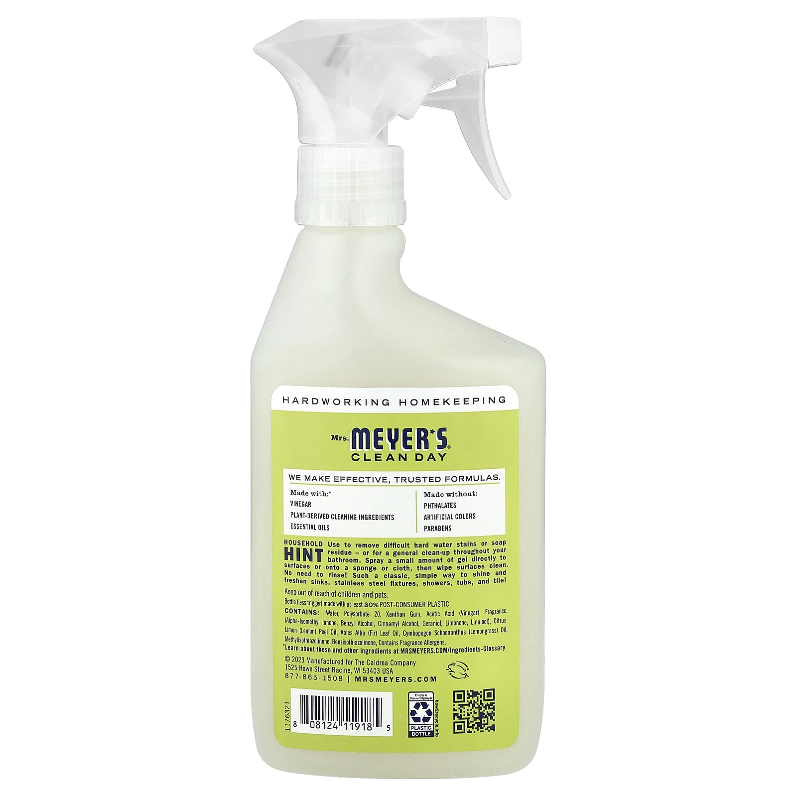 Vinegar Gel Cleaning Spray, Lemon Verbena, 16 fl oz (473 ml)