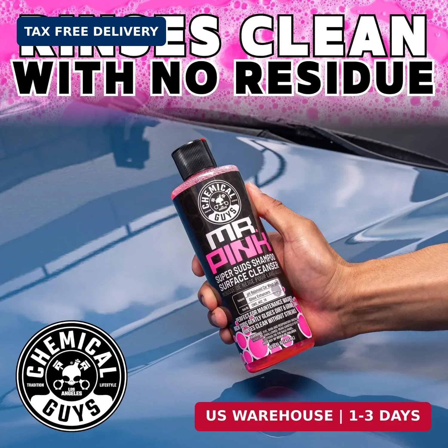 Chemical Guys, Mr. Pink Super Suds Car Wash Soap for Foam Cannons, 64 oz | Lifts