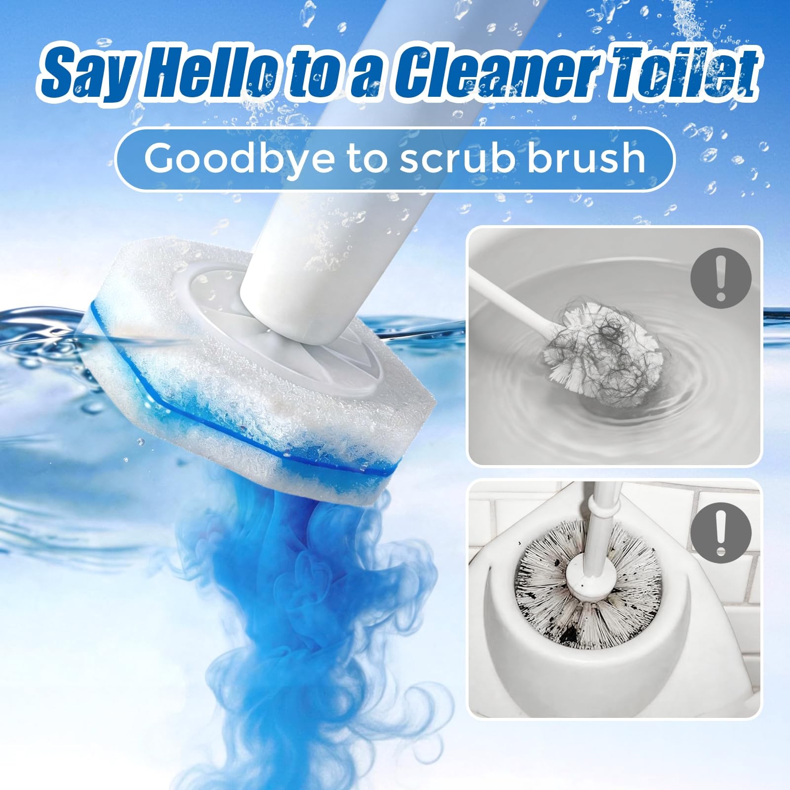 30Pcs Disposable Wand Refills with Clorox Wand. Easy Cleaning Bowl Fiber Wand…
