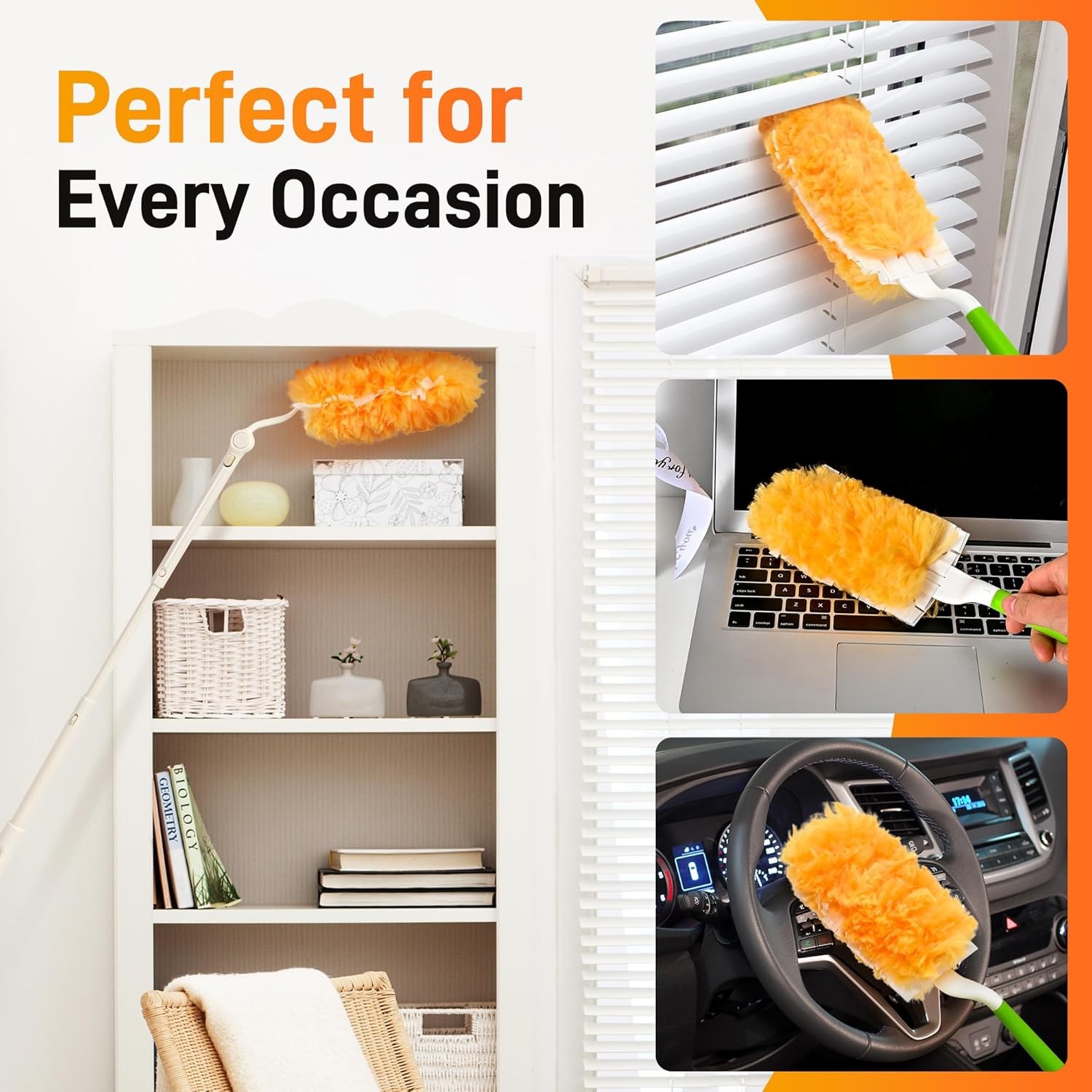 30 Swiffer Compatible Duster Refills with Handle & Extension 360 Dust Cleaner