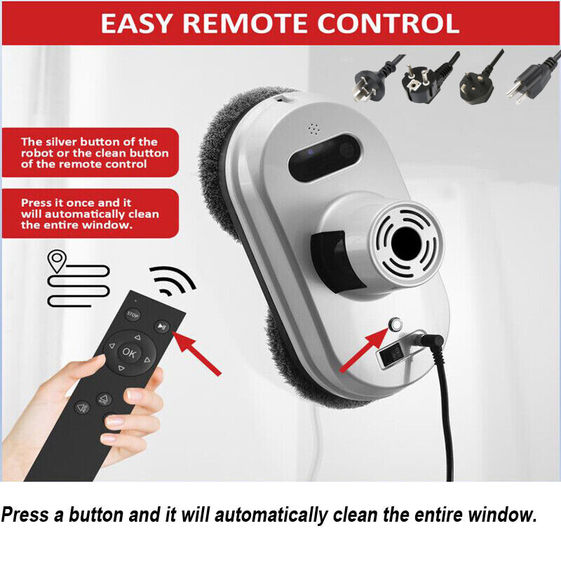 110V/220V Automatic Robot Window Cleaner Smart Remote Control Home Cleaning Tool