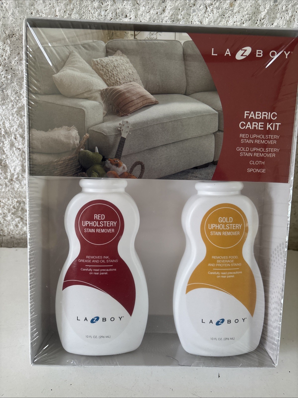 La-Z-Boy Fabric Care Kit Red & Gold Upholstery Stain Remover Kit Furniture New