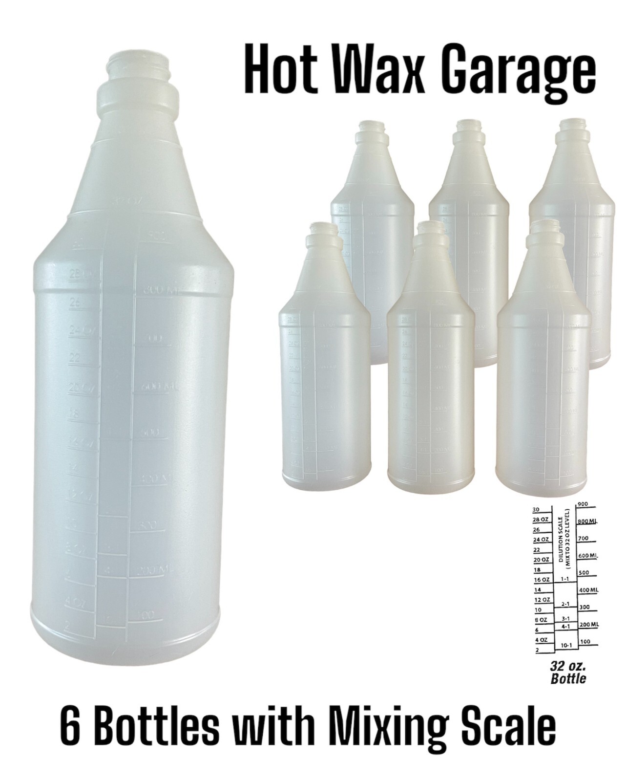 Empty 32oz Heavy Duty Plastic Bottles 28/400 Neck – 6 pack