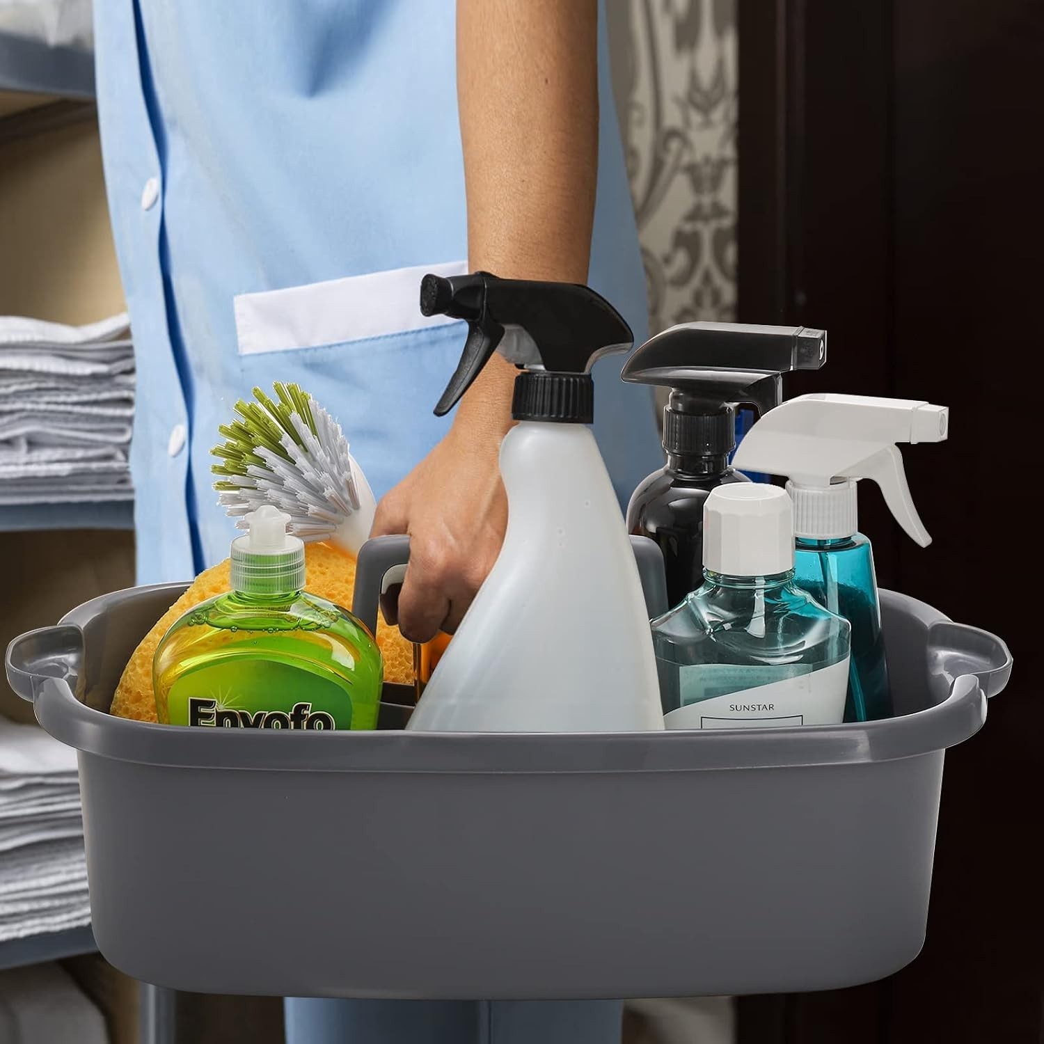 Ergonomic 12.6L Cleaning Bucket Set – Stylish Plastic Caddy for Home or Garden