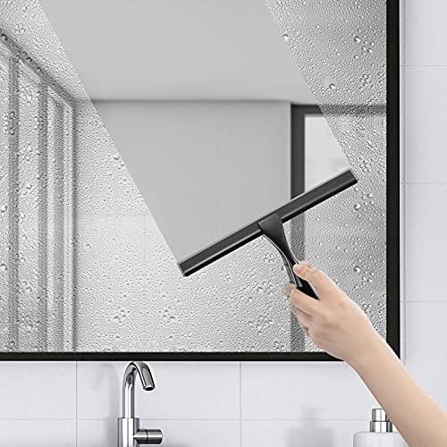 Rubber Squeegee for Shower HIWARE 10 Inch Stainless Steel Black