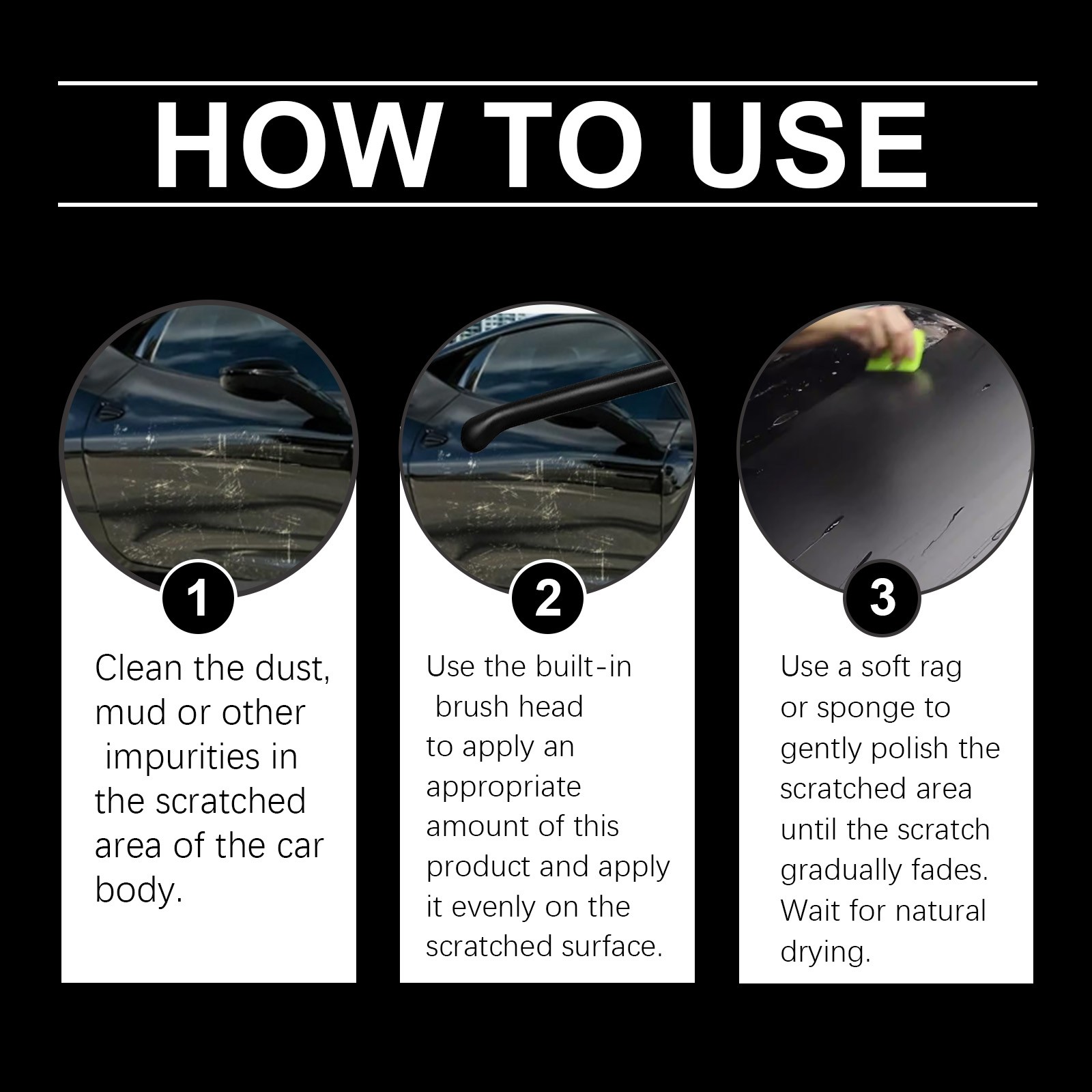 Car Scratch Remover Black Paint Repair Nano Coating Polish Touch Up Cream
