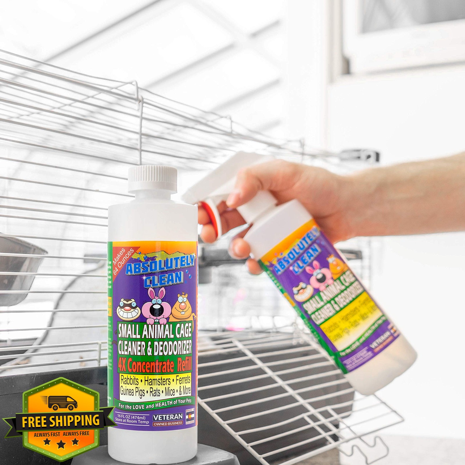 Absolutely Clean Cage Cleaner 16oz Concentrate