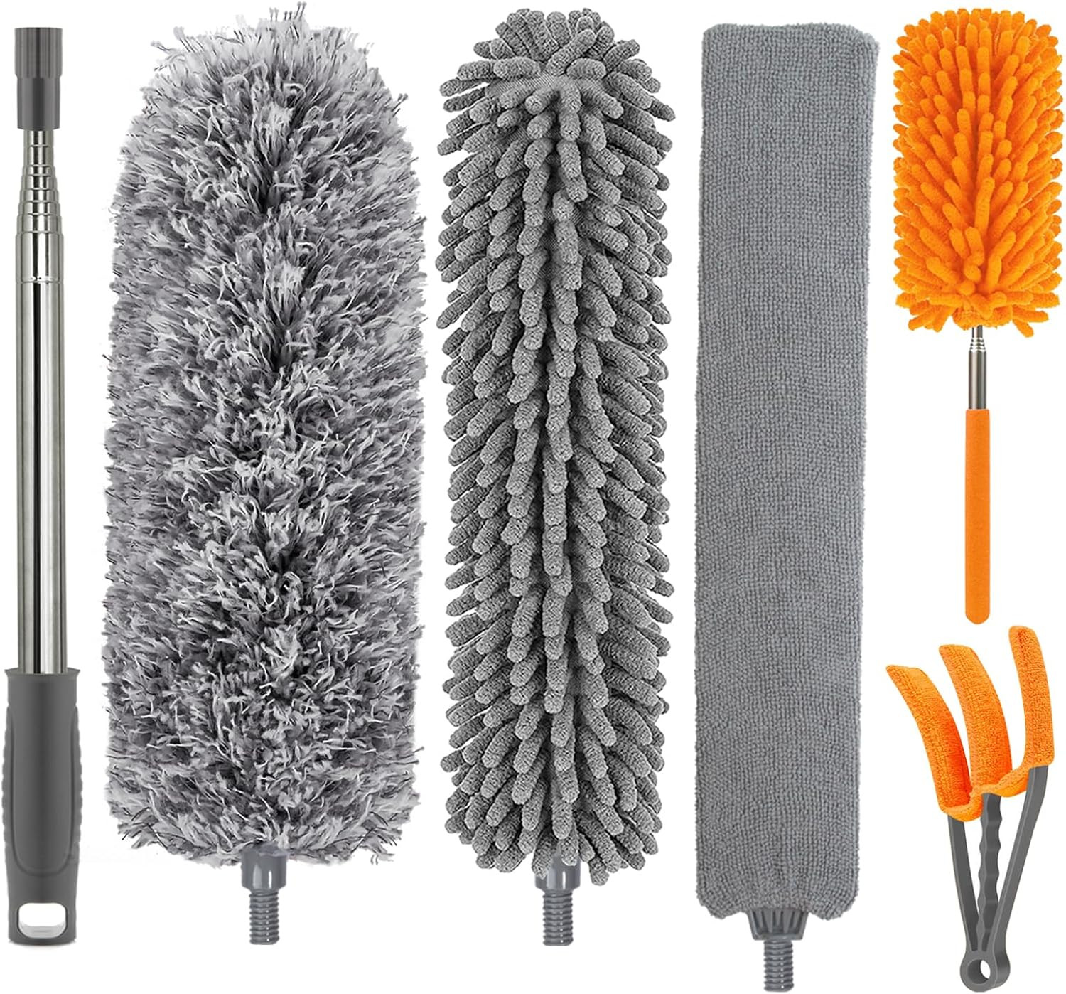 Retractable Gap Dust Cleaner with 3 Microfiber Dusting Cloths & 30-100 Inch Exte
