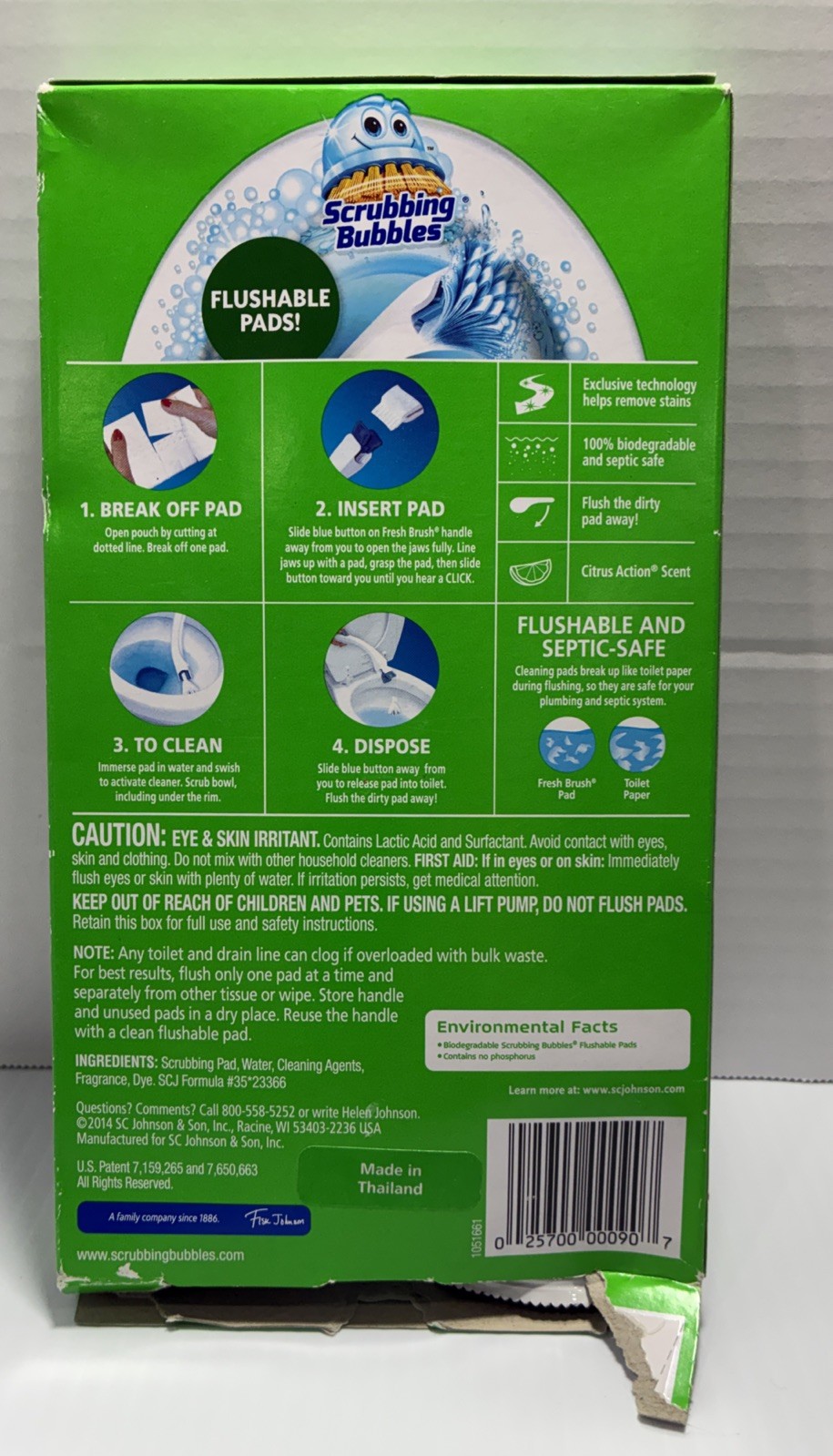 Scrubbing Bubbles FRESH BRUSH Flushable Pads Toilet Cleaning Refills 10ct NOS