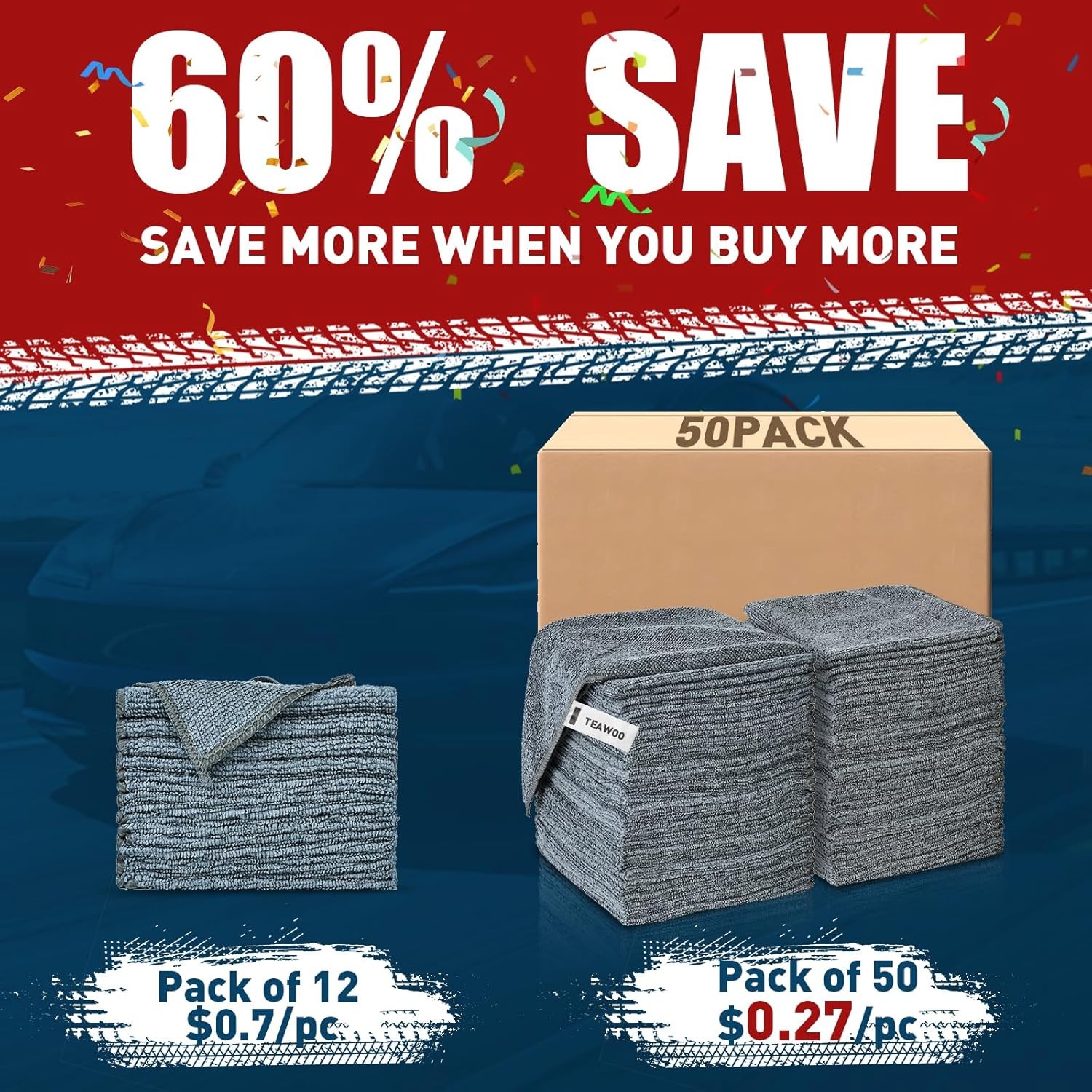Microfiber Cleaning Cloths Bulk-, Gray Microfiber Towels for Cars,