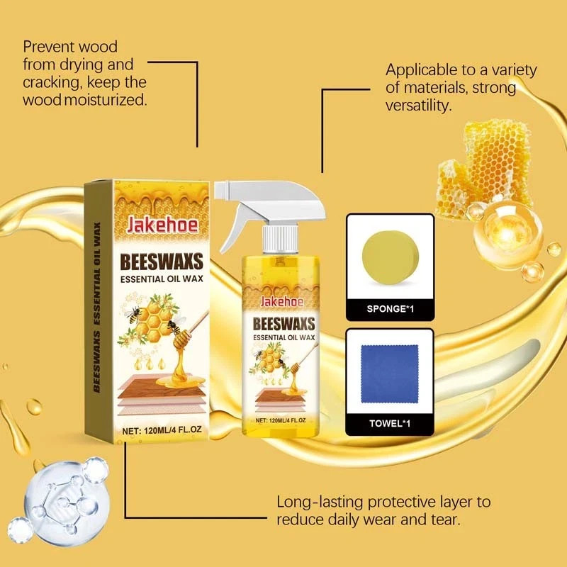 Beeswax Spray Essential Oil Wax,Multi-Purpose Furniture Polish,Wood Care Spray