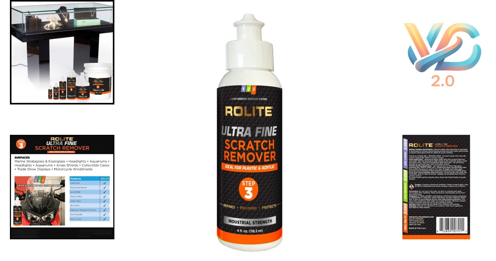 Ultra Fine Scratch Remover for Plastic, Acrylic & Glass Surfaces 4oz