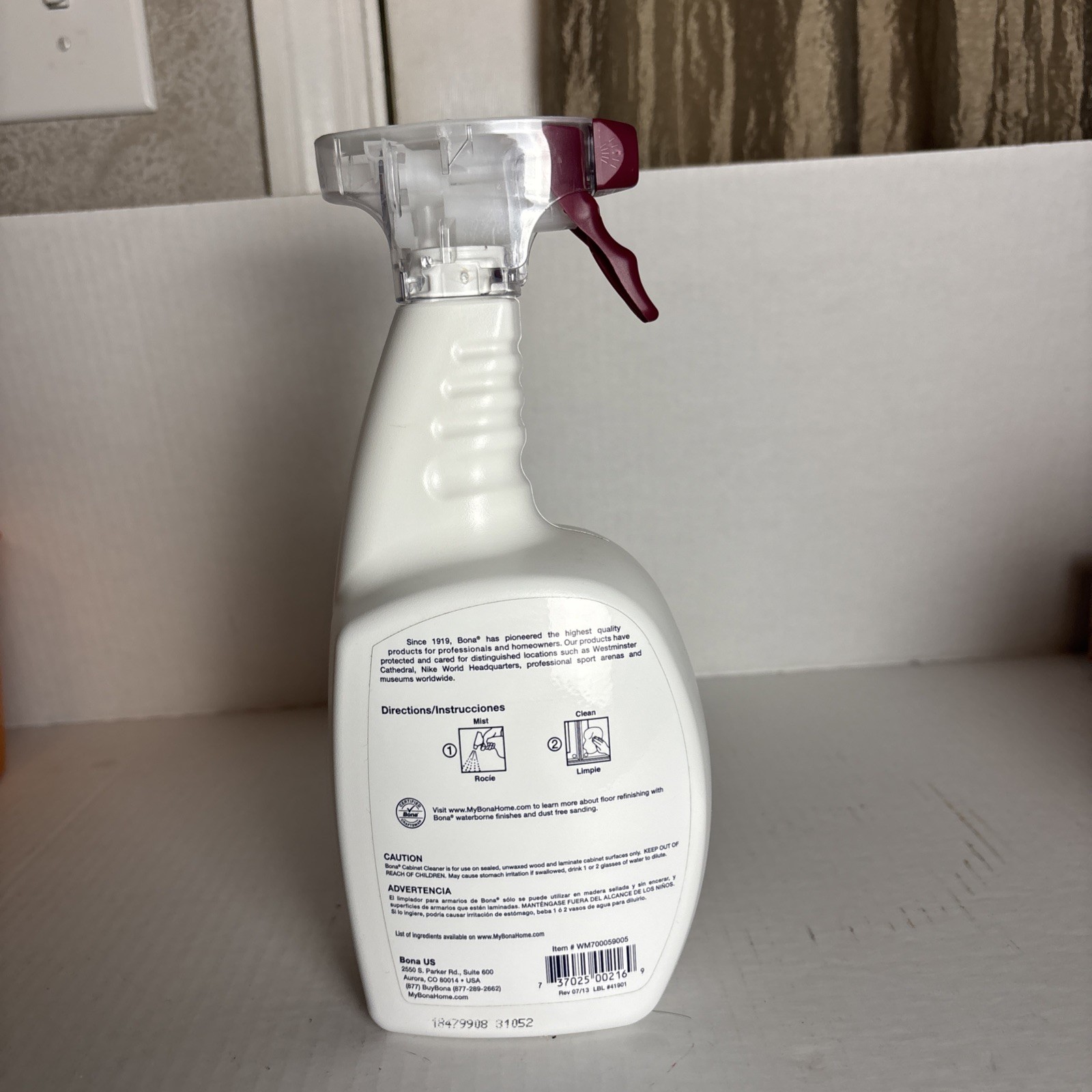 Bona Wood Cabinet Cleaner JUMBO 36 oz Trigger Spray FULL