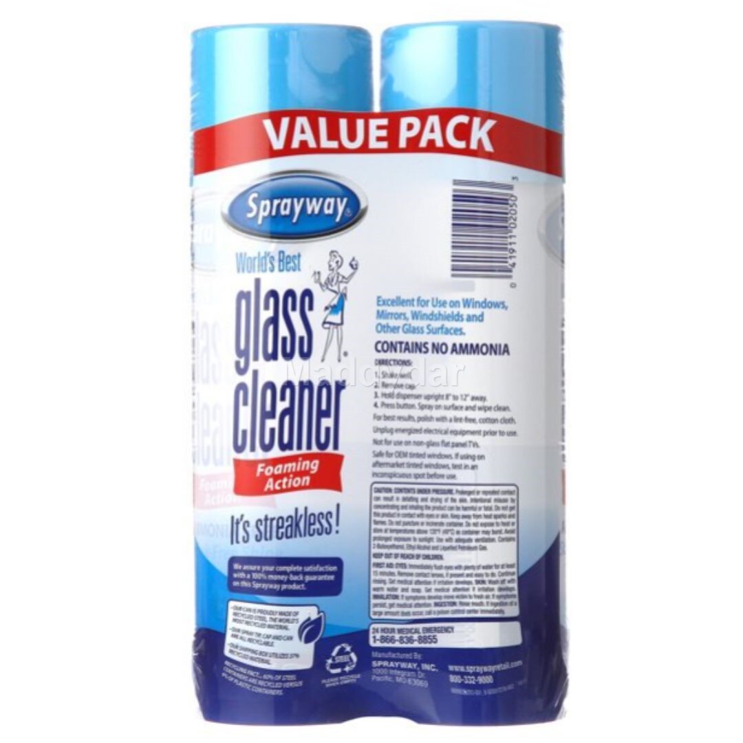 2 PACK Sprayway World’s Best Glass Cleaner, Value Pack, 19 OZ