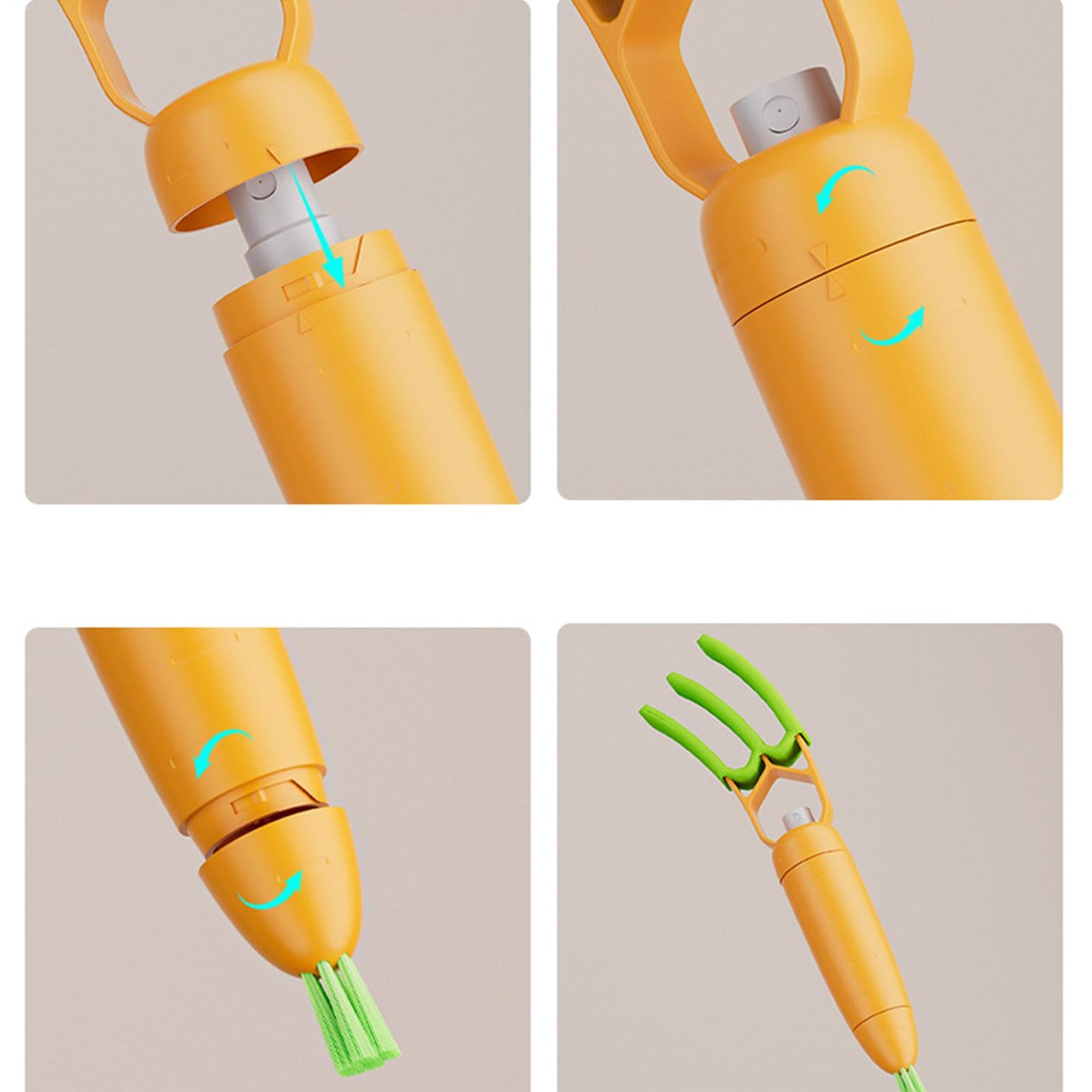 Carrot-Shaped Blind Cleaner Detachable with Microfiber Sleeve for Window AC Vent