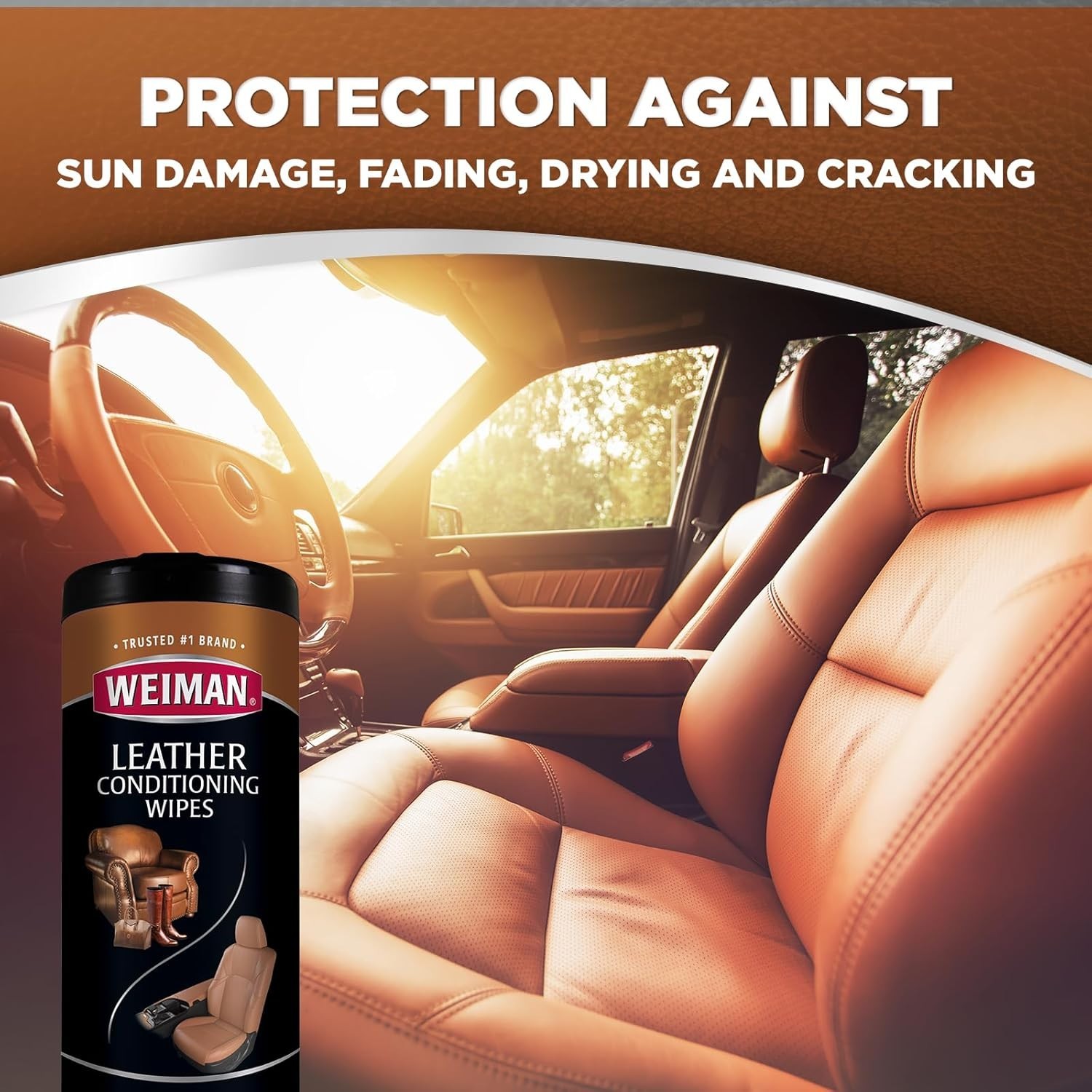 Luxurious Leather Cleaner & Conditioner Wipes – Enhances, Protects, 2 Pack of 60