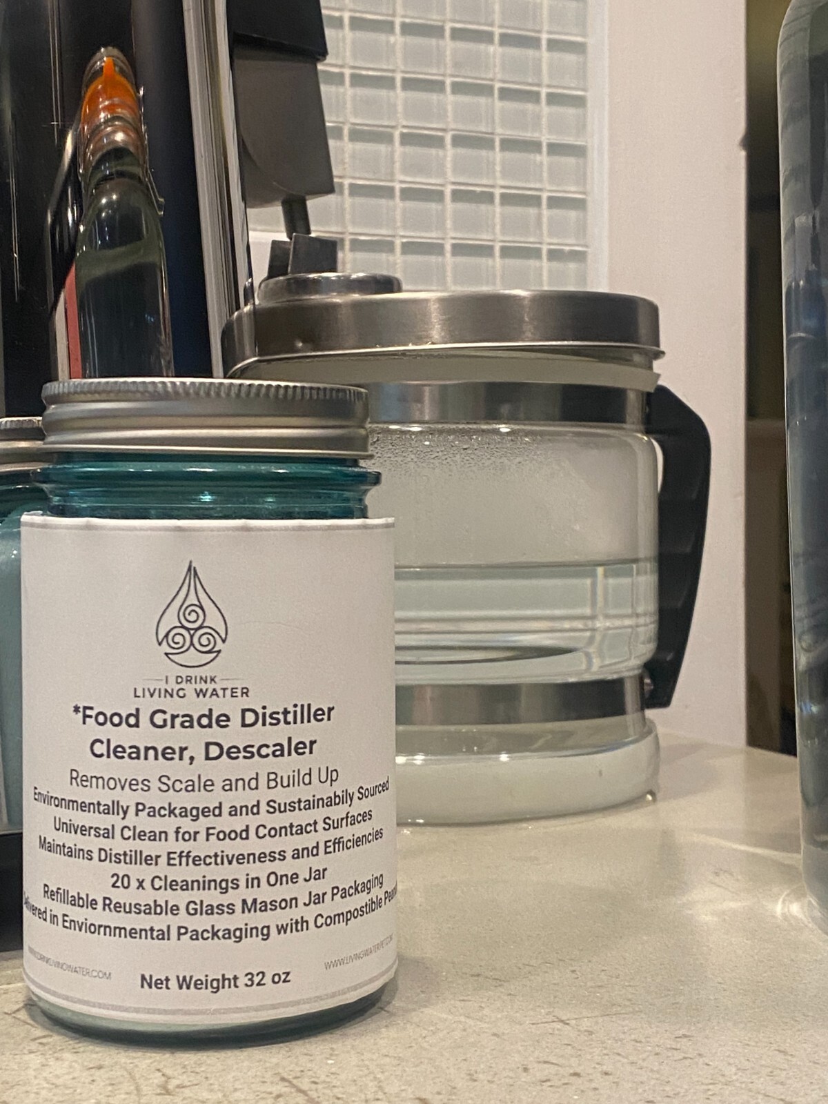 Food Safe Citric Acid Powder Cleaning for Water Distillers 2 lb Eco Mason Jar