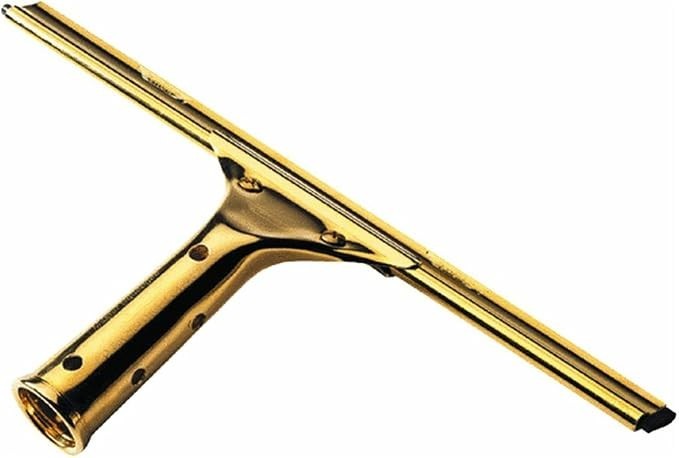 Solid Brass Squeegee 6 Inch Professional Grade Streak-Free Rubber Blade for