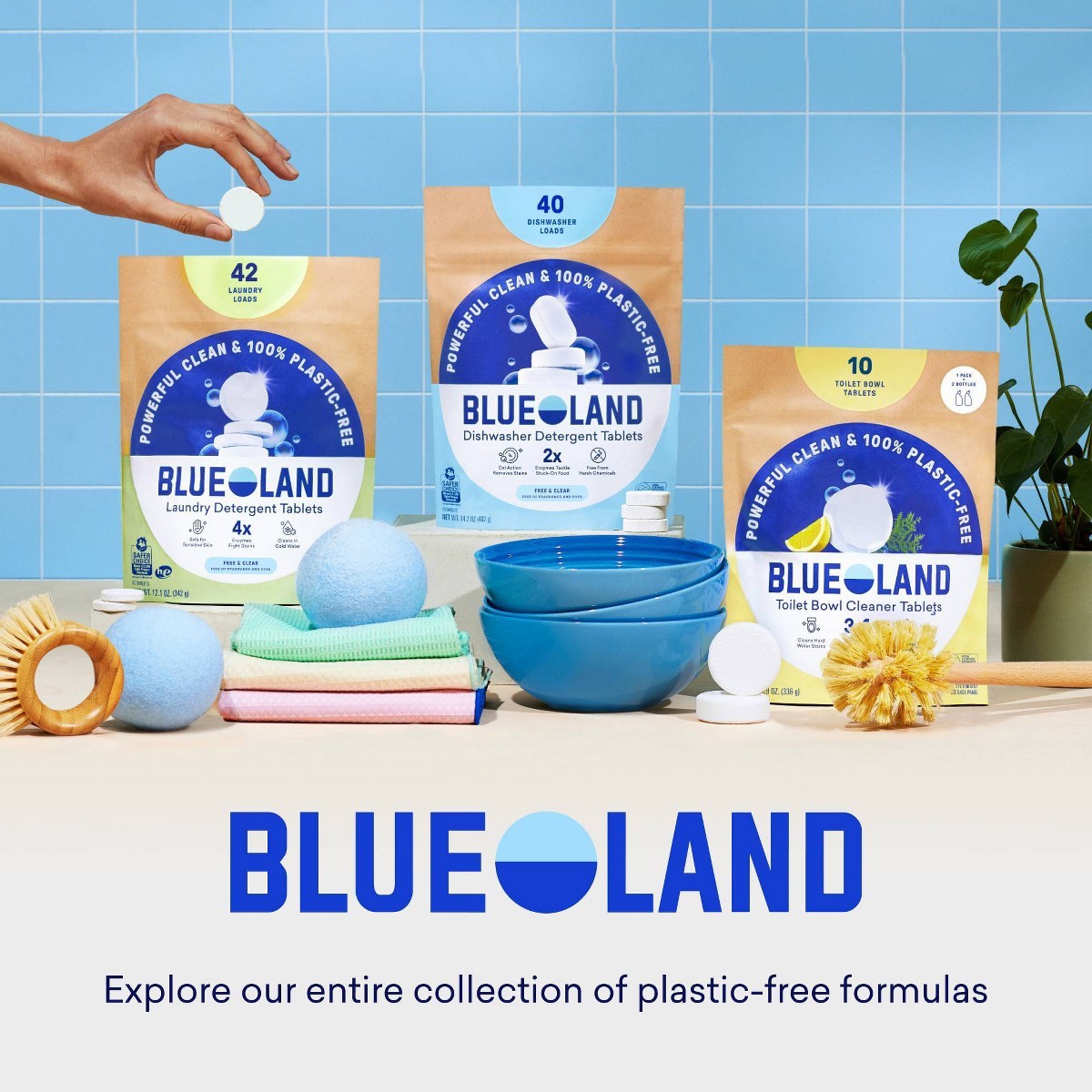 Blueland Cucumber Basil Dishwasher Detergent Tablets – 40ct: Hypoallergenic